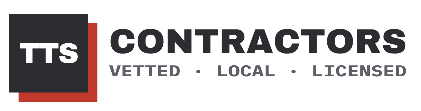 TTS Contractors logo, black box