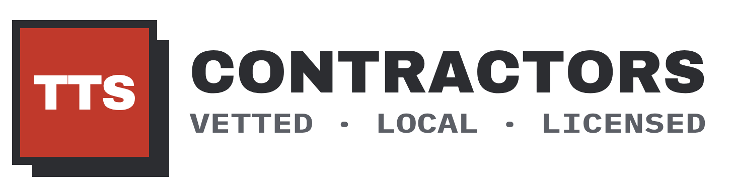 TTS Contractors logo, red box